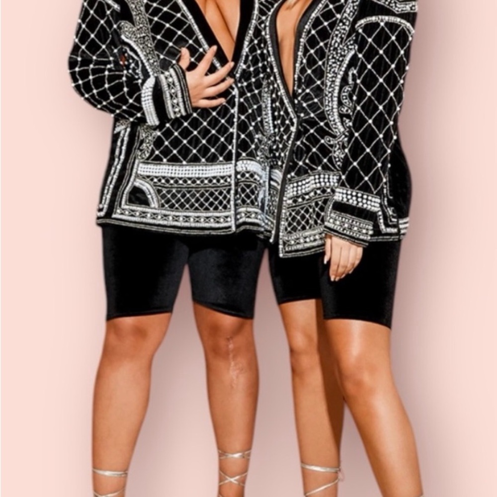 Pretty Little Thing Velvet Embellished Jacket